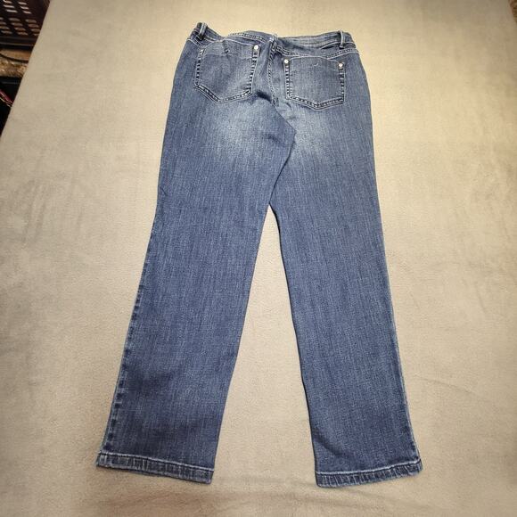 JJill Authentic Fit Jeans Womens 8 Blue Denim Slim Ankle Stretch Mid Rise Casual - Picture 10 of 11